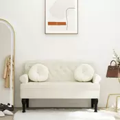 VXL Klopi Klop z naslonjalom krem 119,5x64,5x75 cm žamet