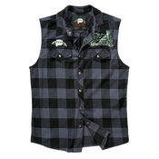 Moška srajca brez rokavov Ozzy Osbourne - Check - BRANDIT - 61037-black_grey_ch
