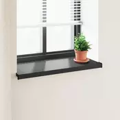 vidaXL Okenski nadstrešek Črna z lesnim vzorcem 100 x 45 x 4,5 cm PVC