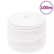 Vidaxl vidaXL Jadralna vrv, enobarvna bela, 12 mm, 100 m, polipropilen