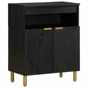 Vidaxl Komoda črn 60x33x75 cm inženirski les