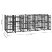 Vidaxl Zunanji pasji boks jeklo 11,06 m2