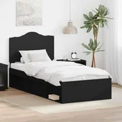vidaXL vidaXL Konstrukcija postelje Črna 100 x 200 cm Masivno borovo les, (5000102407)