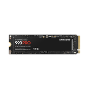 SAMSUNG SSD M.2 NVME 1TB 990 pro MZ-V9P1T0BW 7450MBs/6900MBs crni