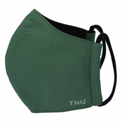 Elegantna antibakterijska maska TNG temno zelena, troslojna, velikost L