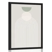 Plakat stilska mavrica s polkrogom Mid-Century - 20x30 black