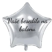 Personal Balon iz folije z besedilom - Srebrna zvezda, 70 cm
