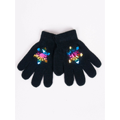 Yoclub Kidss Girls Five-Finger Gloves With Hologram RED-0068G-AA50-003