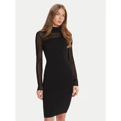 HUGO Pletena obleka Siclaminy 50542664 Črna Slim Fit