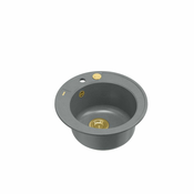 Quadron sudoper MORGAN 210 + nano PVD srebrno siva/zlato s daljinskim upravljanjem, 510x510x220