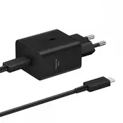Kućni punjač PD Fast charger 45W redizajn za Samsung sa PD Type C kablom CE crni