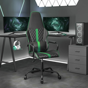 vidaXL Igraca stolica crno-zelena od umjetne kože