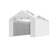 SupplySwap Nadstrešek za avto, težka vodoodporna zaščita, UV zaščitena, 10x20ft bela stran, (5000222431)