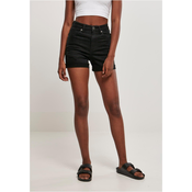Womens Organic Stretch Denim 5 Pocket Shorts, Black Washed