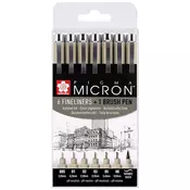 Set flomastera za tehnicko crtanje SAKURA Pigma Micron   brush pen - 7 delni ()