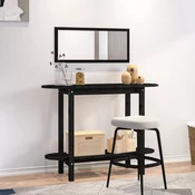 vidaXL Konzolna mizica črna 110x40x80 cm trdna borovina