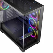 Modecom MODECOM VOLCANO STELLAR ARGB MIDI 5F ATX PC ohišje, črna