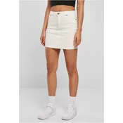 Womens Organic Stretch Denim Mini Skirt Grey White Raw
