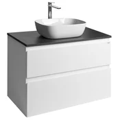 AQUALINE ALTAIR Kopalniška Omarica z Desko, Bela/Antracit Břidlice, 87,5 cm