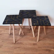 Hanah Home Set klub stočića 3Shp398, 3 komada, Šarena
