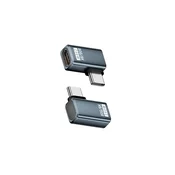 INF 240W 80Gbps USB-C ženski na USB-C moški adapter s stranskim upogibom - 2 kosa Grey, (5000291395)