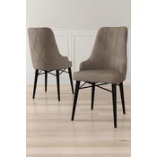 Hanah Home Set stolica Neta, 46x95x42 cm, 6 komada, Crno-smede