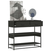 konzolni stol crni 90x35x80 cm konstruirano drvo
