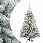 Vidaxl Umjetno božično drevo z okrasnimi kroglami 120 cm 150 LED