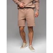 Ombre Unisex sweat shorts with drawstring waistband - brown