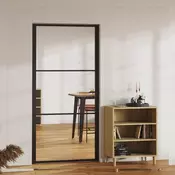Vidaxl vidaXL Notranja vrata, ESG steklo in aluminij, 102,5 x 201,5 cm, črna