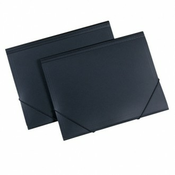 Fascikl A4 PP s klapnama i gumicom, Foldermate Black Dot art.571, crna