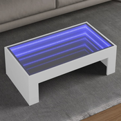 Stolic s beskonacnim LED svjetlima bijeli 90x50x30 cm
