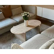 Casa Padrino luxury travertine coffee table beige 100 x 50 x H. 42 cm - Natural stone living room table - Living room furniture - Natural stone furniture - Luxury furniture - Luxury furnishings