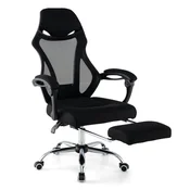 Costway Ergonomski pisarniški stol z mrežasto tkanino in naslonjalom za noge, črn