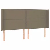 Vidaxl Vzglavje z ušesi taupe 203x16x118/128 cm blago