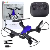 Dron na daljinsko upravljanje Six-Axis Falcon s LED lučmi - črno/modra