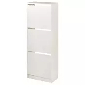 BISSA Cipelarnik s 3 odeljka, bela, 49x28x135 cm