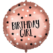 Procos Balon iz folije - rožnata in zlata Birthday Girl 46 cm