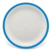 Plitvi Krožnik z Barvnim Robom, Kopoliester, 255mm