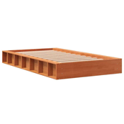 Vidaxl Posteljni okvir brez vzmetnice voščeno rjav 90x190 cm borovina