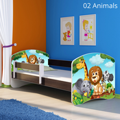 Dječji krevet ACMA s motivom, bočna wenge 140x70 cm - 02 Animals