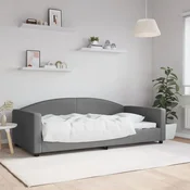 shumee vidaXL Kavč z ležiščem temno siv 100x200 cm oblazinjen iz blaga