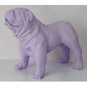 Casa Padrino luxury decorative figure bulldog dog light purple 85 x 45 x H. 74 cm - Resin decorative sculpture - Living room decoration - Luxury decorative animal figure