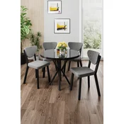 Hanah Home Trpezarijski set, 5 komada, Svetlosivi