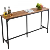 VEVOR Bar miza 1600x398x915 mm svetlo rjava črna