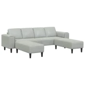 Kauc za dnevni boravak 3 pcs Svijetlo siva 250 x 188 x 76 cm