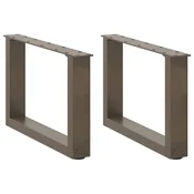 Noge za klub stolic U-oblik 2 kom Prirodni celik 50 x (30-31) cm Celik
