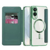 Torbica SmartMag Book s MagSafe tehnologijom i RFID novcanikom za Samsung Galaxy S25 Edge - green