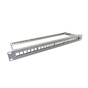 helos Keystone - 19? Modulträger 1 HE 24 Port, Entlastungsschiene, grau