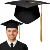 Korbi Črna baretka za diplomante – univerzitetni kostum za zabave in preobleke